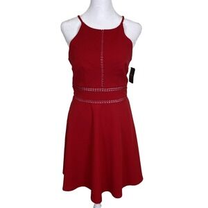 Woman's Dress NWT Size 5 Red Midi Peek-a-boo Club Wear Cowgirl Western Feminine